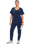 CHEROKEE INFINITY SCRUBS WOMEN ROUND NECK 3 POCKETS 360° STRETCH M NAVY - Brand New