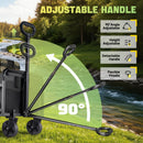 GENERIC COLLAPSIBLE FOLDING WAGON CART SWIVEL WHEELS 360LBS CAPACITY - BLACK - Like New