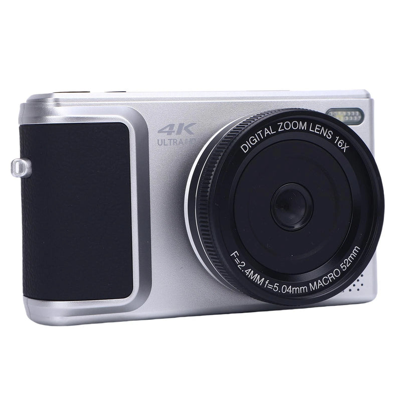 SILVER 4K DIGITAL CAMERA PHOTOGRAPHY 64MP HD AUTOFOCUS 16X DIGITAL ZOOM - SILVER - Like New