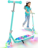 GYROOR KS2 KIDS ELECTRIC SCOOTER WITH LED LIGHTS – SAFE 5 MPH SPEED - CYAN - Like New