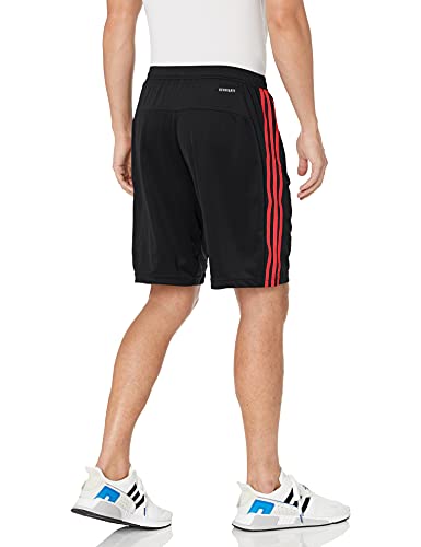 ADIDAS MEN'S DESIGNED 2 MOVE 3-STRIPES PRIMEBLUE SHORTS - Black/Scarlet - 3XLT Brand New