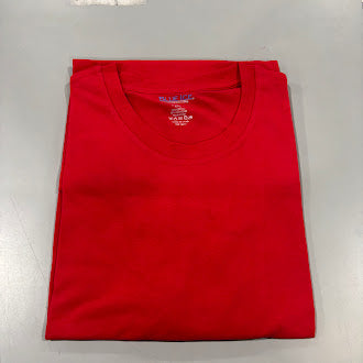 BLUE ICE PLAIN SHORT SLEEVES T-SHIRT - SIZE: MEN 2XL - RED - Brand New