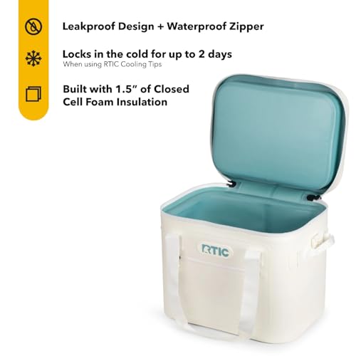 RTIC OUTDOORS 30 CANS ULTRA-TOUGH SOFT SIDED COOLER 337-01-0101 - IVORY - Like New