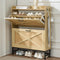 Narrow Shoe Organizer Cabinet with 2 Flip Drawers for Entryway Natural Rattan - Like New