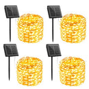 GENERIC SOLAR STRING LIGHTS OUTDOOR WATERPROOF, 4 PACKS, 132 FT, 400 LED - BLACK - Like New