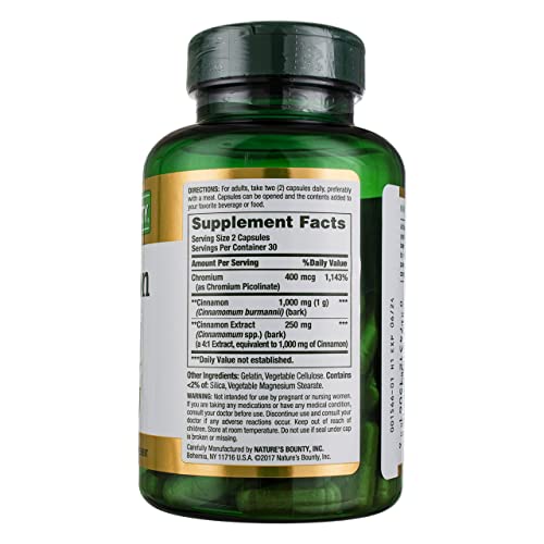 NATURE'S BOUNTY 2000MG CHROMIUM SUGAR METABOLISM SUPPORT, 60 CAPSULES - Brand New