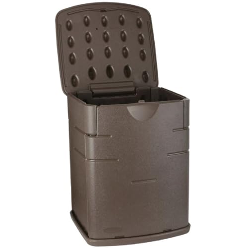 1828823 Rubbermaid Small Resin Outdoor Storage Deck Box (19 Gal) Mocha - Like New