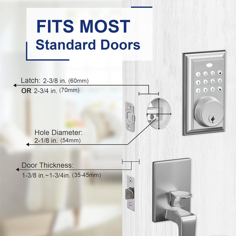 KIAYACI Front Door Lock Set Handle Sets Brushed Single Door - - Scratch & Dent