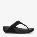 FITFLOP LULU TOE-POST SANDALS WOMEN'S BLACK GEO-WEBBING SLIP SIZE: 7 - BLACK MIX - Brand New