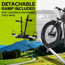 YOUNG ELECTRIC HITCH MOUNT BIKE RACK 200 LBS CAPACITY ALUMINUM 2 - BLACK/WHITE - Like New
