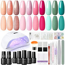 Gel Nail Polish Starter Kit with U V Light 10pcs Gel polish Set B08YJHBRD4 - Brand New