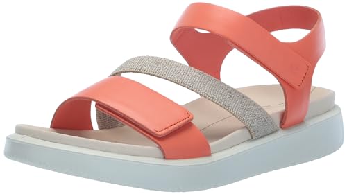 273713-02259-CN-6/6.5 ECCO WOMEN'S FLOWT 2 BAND SANDAL CORAL NUBUCK - Like New