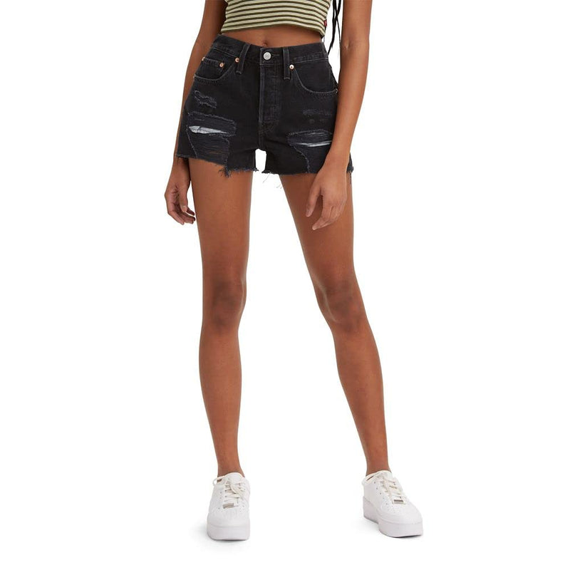 563270268 LEVI'S WOMEN'S 501 ORIGINAL SHORTS HIGH RISE - SIZE: WOMEN 34 - BLACK - Brand New