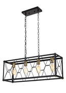 Luburs Rectangle Chandeliers for Dining Room, Black Farmhouse Dining Room Light - Brand New