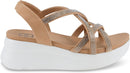 DAISY FUENTES FRED WOMEN'S WEDGE SANDALS COMFORTABLE DESIGN - SIZE: 6.5 - LATTE - Brand New