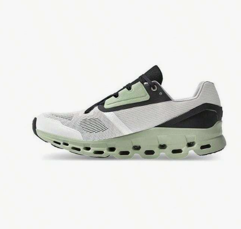 ON RUNNING ON CLOUDSTRATUS SNEAKERS MEN'S SHOES - 7.5 - WHITE/BLACK/GREEN - Like New