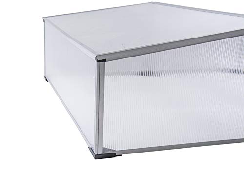 OGROW EASY TO ASSEMBLE 39" SQUARE ALUMINUM COLD FRAME GREENHOUSE - CLEAR - Like New