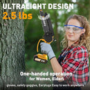 TECBOY 8" 6" MINI CHAINSAW CORDLESS ELECTRIC HANDHELD 2X 2.0AH BATTERY - YELLOW - Like New