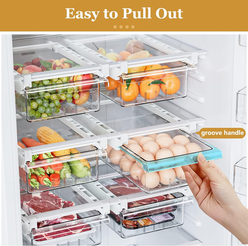 SNSLXH 2 Pack Refrigerator Drawer Organizer - Clear Like New