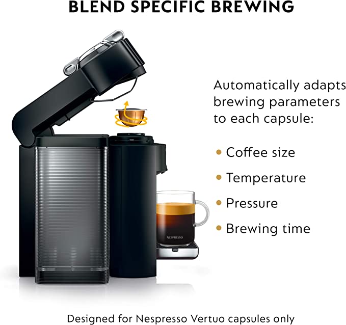 Nespresso Vertuo Coffee Espresso Machine Milk Frother ENV135BAE - Piano Black Like New