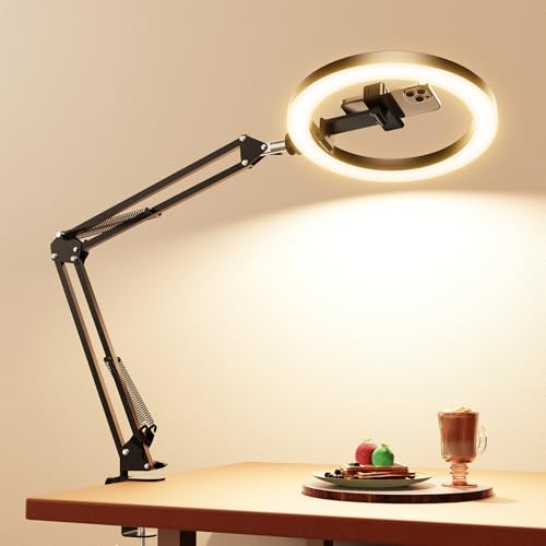 Evershop Upgrade Ring Light Overhead Light 10” Selfie Light Stand F-619 - BLACK - Like New