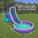 Sunny & Fun Inflatable Single Ring Water Slide Park Heavy-Duty for Outdoor Fun - Like New
