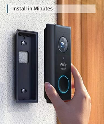 eufy Security Wireless 2K Resolution Video Doorbell T82101W1 - Black - Brand New