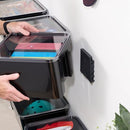 iDesign Storage Bin with Lid & Wall Mount Bracket, 12" x 12" x 8", Clear Bin - Brand New