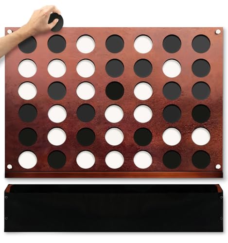 SWOOC Games Wall Mounted Giant 4 in A Row 60% Quieter Jumbo Size - Natural - Like New