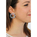 SWAROVSKI MATRIX EARRINGS, CIRCLE, CLEAR, RHODIUM FINISH - Like New