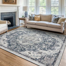 SONGMICS HOME AREA RUG, 8X10 FT, NON-SLIP, TRADITIONAL VINTAGE, TAR038G01 - GRAY - Like New