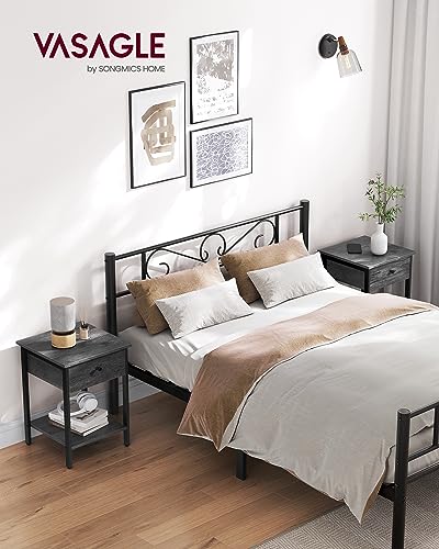 VASAGLE Nightstands Set of 2, End Tables, Side Tables with Drawer and Shelf - Like New