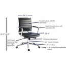 LORELL TEMPO MODERN MID-BACK MANAGER CHAIR - BLACK - Like New