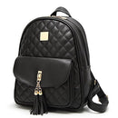 IHAYNER WOMEN SIMPLE DESIGN QUILTED MINI BACKPACK 3PCS LEATHER BACKPACK - BLACK - Like New