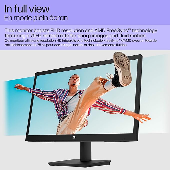 HP V22v G5 FHD Monitor, AMD FreeSync Technology HDCP Support for HDMI - Black New