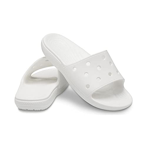 CROCS UNISEX-ADULT CLASSIC SLIDE SANDALS SIZE: MEN 9 WOMEN 11 WHITE - Brand New