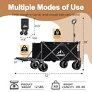 AMNOW COLLAPSIBLE BEACH WAGON CART WITH BIG WHEELS 440LBS LARGE CAPACITY - BLACK - Like New