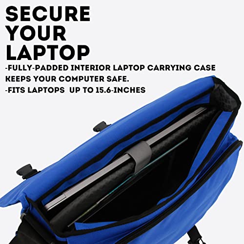 J WORLD NEW YORK THOMAS LAPTOP MESSENGER KIDS COMPUTER BOOKBAG BB-16P - BLUE - Brand New