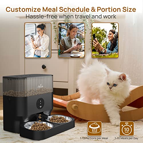 IPETTIE AUTOMATIC WIFI PET FEEDER 2 PETS 5L/21 CUP CAPACITY - BLACK - Like New