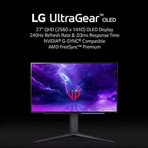 LG 27" Ultragear™ OLED QHD Gaming Monitor with 240Hz .03ms GtG, Black - Like New