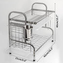 BLCNZLORY DISH DRYING RACK 2 TIER BOWL PLATE DISH DRAINER DRYING RACK - SILVER - Like New
