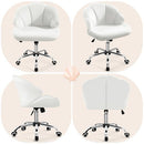 Yaheetech Ergonomic Velvet Chair without Armrest Capacity 136 kg - White - Brand New