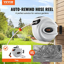 VEVOR 84FT Hose Reel, Garden Hose Reel with 9-Pattern Nozzle - Grey/Orange - Like New