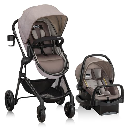 Evenflo Pivot Modular Travel System LiteMax Infant Car Seat TS100412477 - Tan - Like New