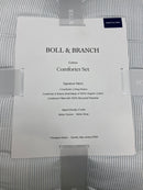 BOLL & BRANCH KING/CAL KING SIGNATURE COMFORTER SETS - FINE STRIPE WHITE/SHORE - Like New
