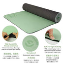 Yoga Mat Non Slip, Eco Friendly Fitness Exercise Mat Carrying Strap -Green/Black - Brand New