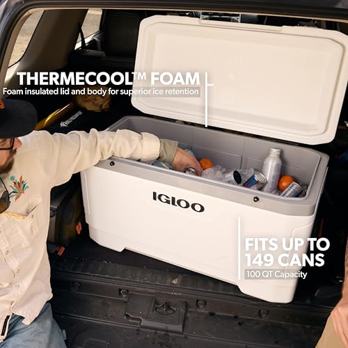 IGLOO COOLERS MARINE SERIES 100 QT - WHITE - Like New