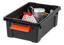 IRIS USA 5-Pack 3 Gal Heavy Duty Lockable Storage Totes B08KCLR5V7 -Black/Orange - Brand New