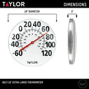 Taylor Extra Large Metal Wall Thermometer 18 inch B001A0K8KQ - White - Brand New