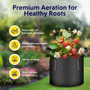 IPOWER 5 PACK 10 GALLON GROW BAGS GARDEN PLANTS NONWOVEN FABRIC POTS - BLACK - Brand New